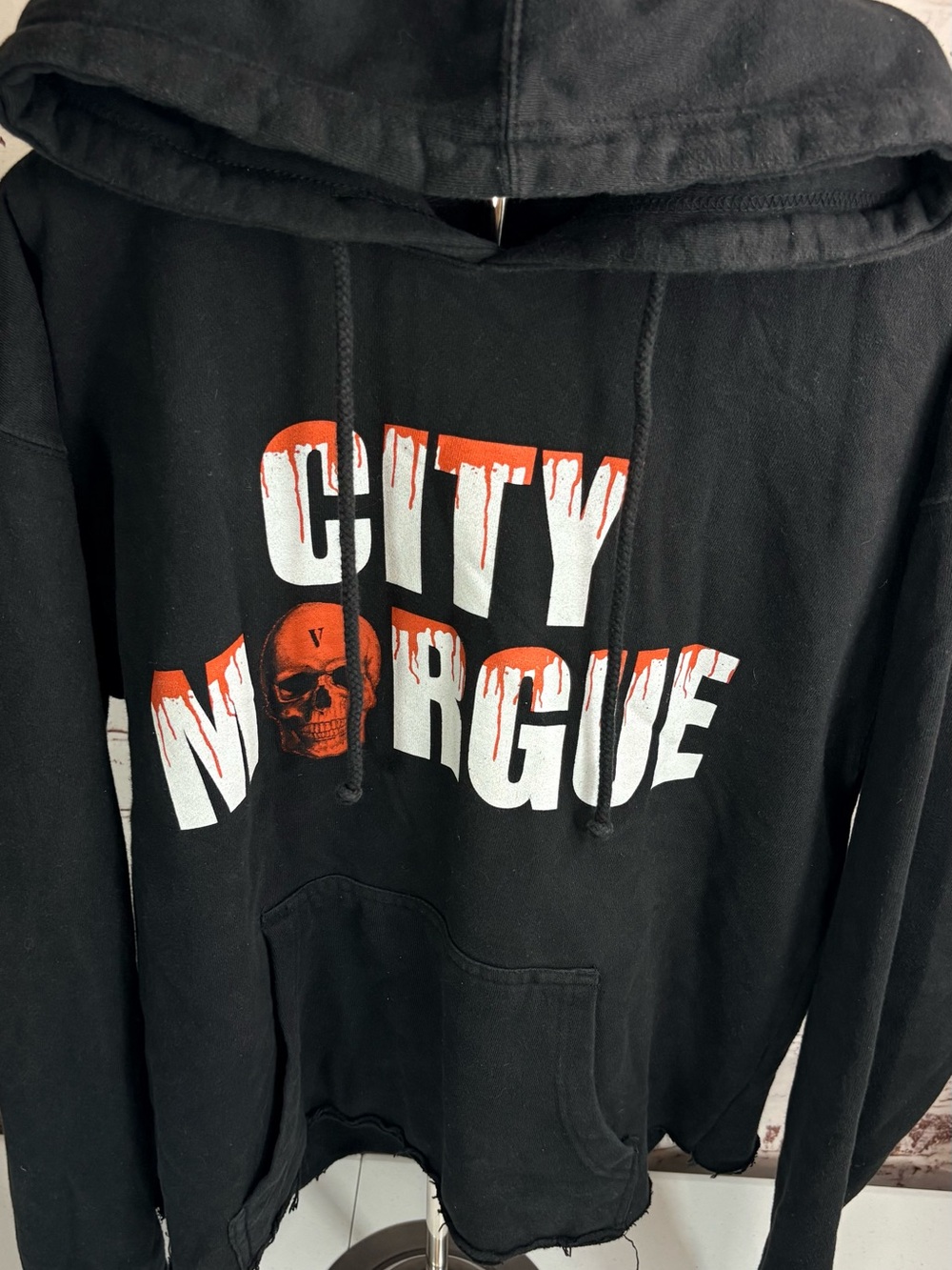 City Morgue Black Graphic Pullover Hoodie - Logo Print